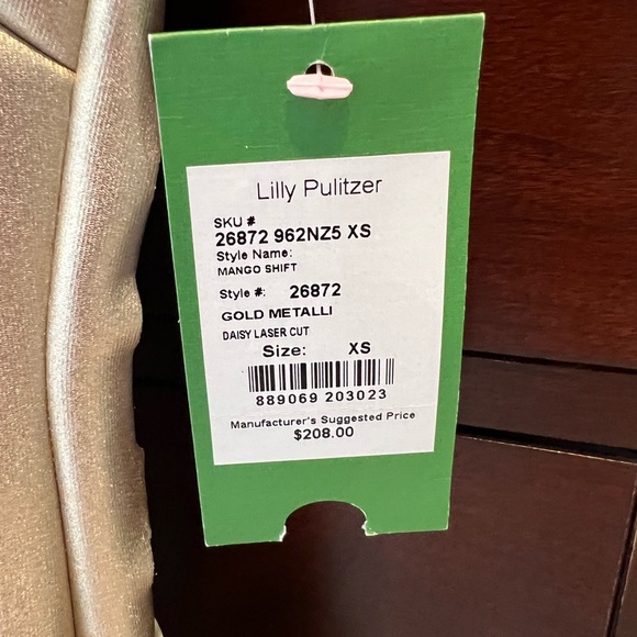 Lilly Pulitzer Gold Daisy Laser cut Cocktail Dress NWT - Picture 3 of 3